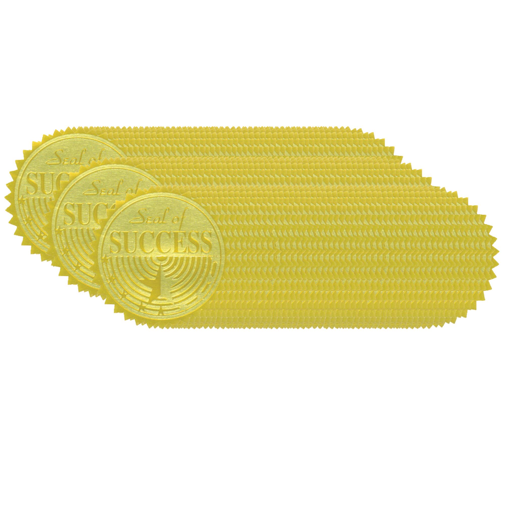 Hayes® Seal of Success Gold Foil Embossed Seals, 3 Packs of 54
